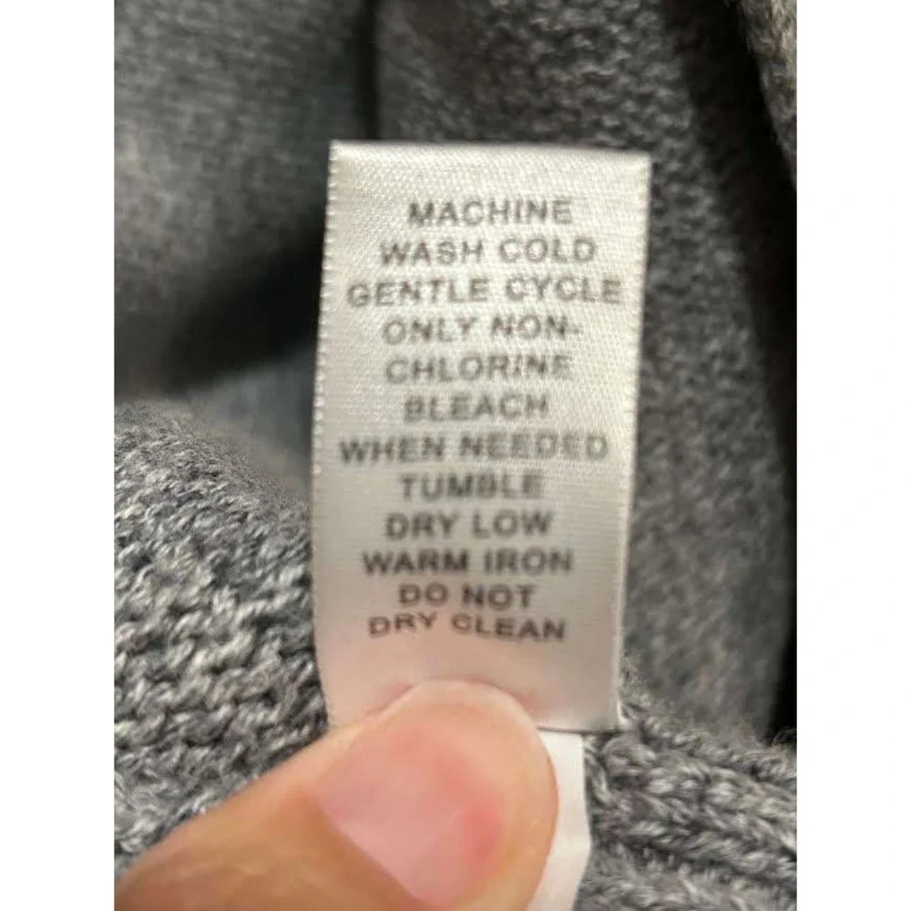 Banana Republic Mens Gray Cotton Full Zip Toggle Mock Neck Sweater Jacket L